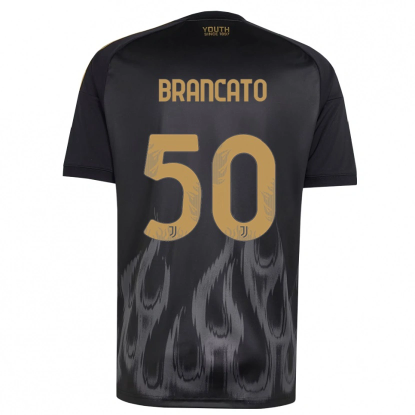 Danxen Mujer Camiseta Alessandro Brancato #50 Negro Marrón Equipación Tercera 2026/27 La Camisa México