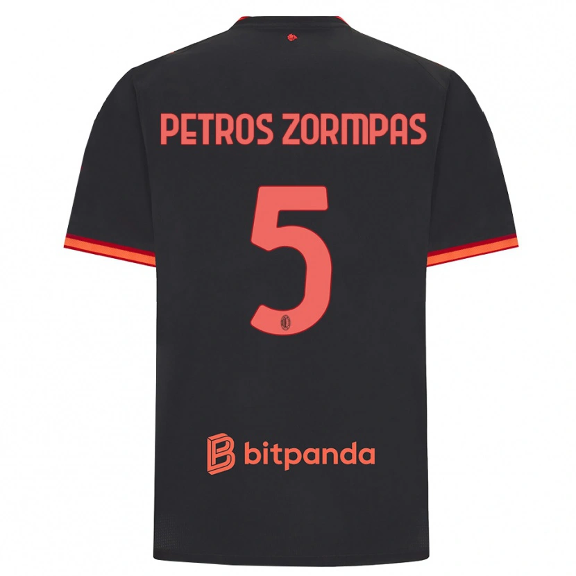 Danxen Mujer Camiseta Spyridon Petros Zorbas #5 Rojo Negro Equipación Tercera 2026/27 La Camisa México