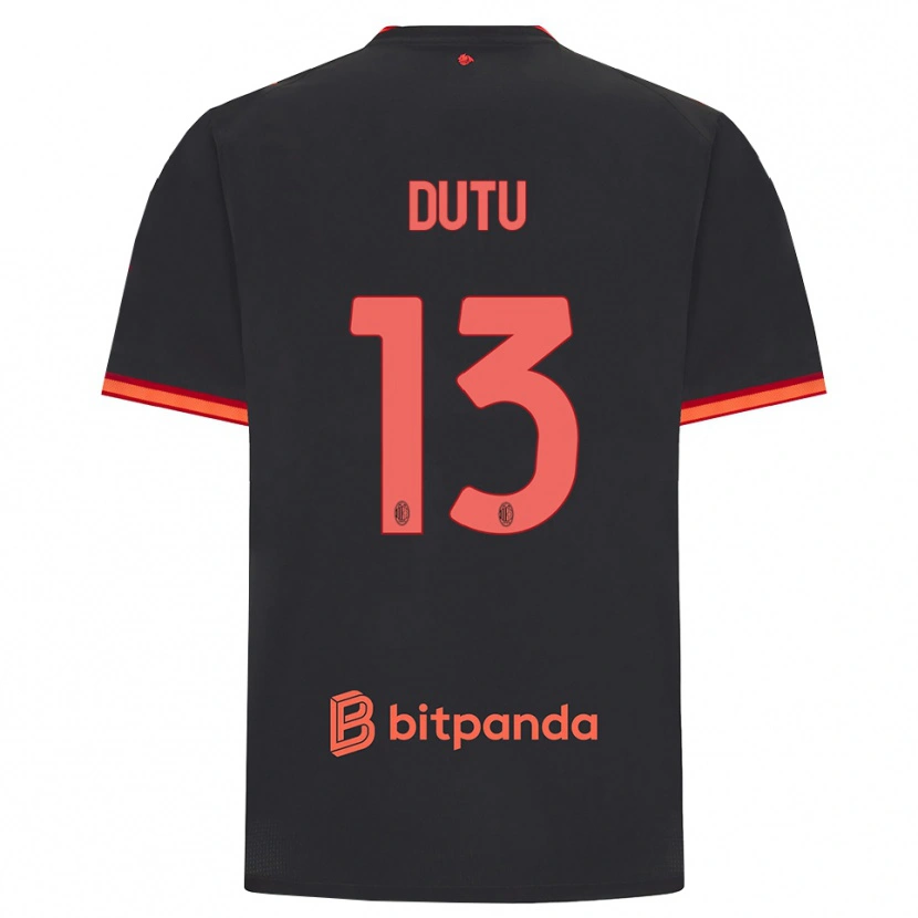 Danxen Mujer Camiseta Matteo Dutu #13 Rojo Negro Equipación Tercera 2026/27 La Camisa México