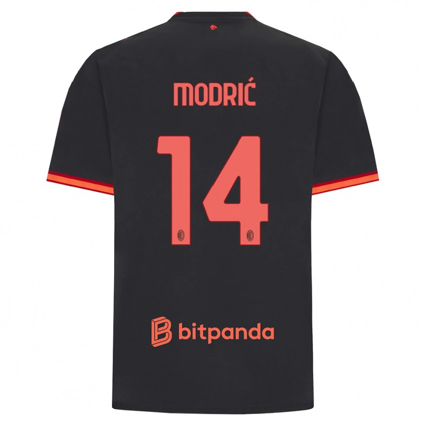 Danxen Mujer Camiseta Luka Modrić #14 Rojo Negro Equipación Tercera 2026/27 La Camisa México