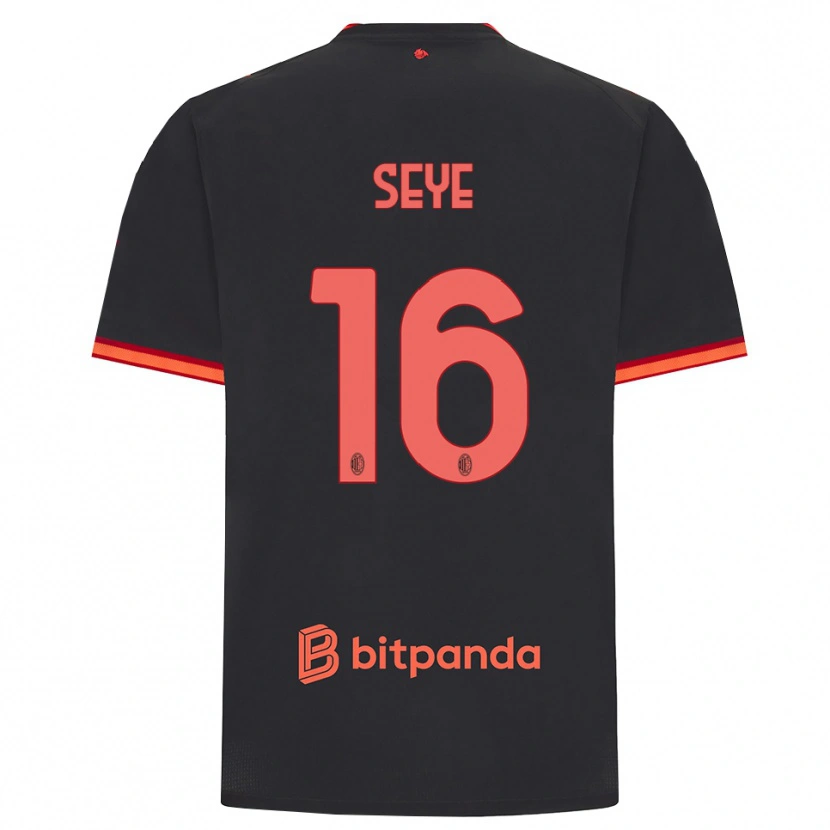 Danxen Mujer Camiseta Abdou Seye #16 Rojo Negro Equipación Tercera 2026/27 La Camisa México