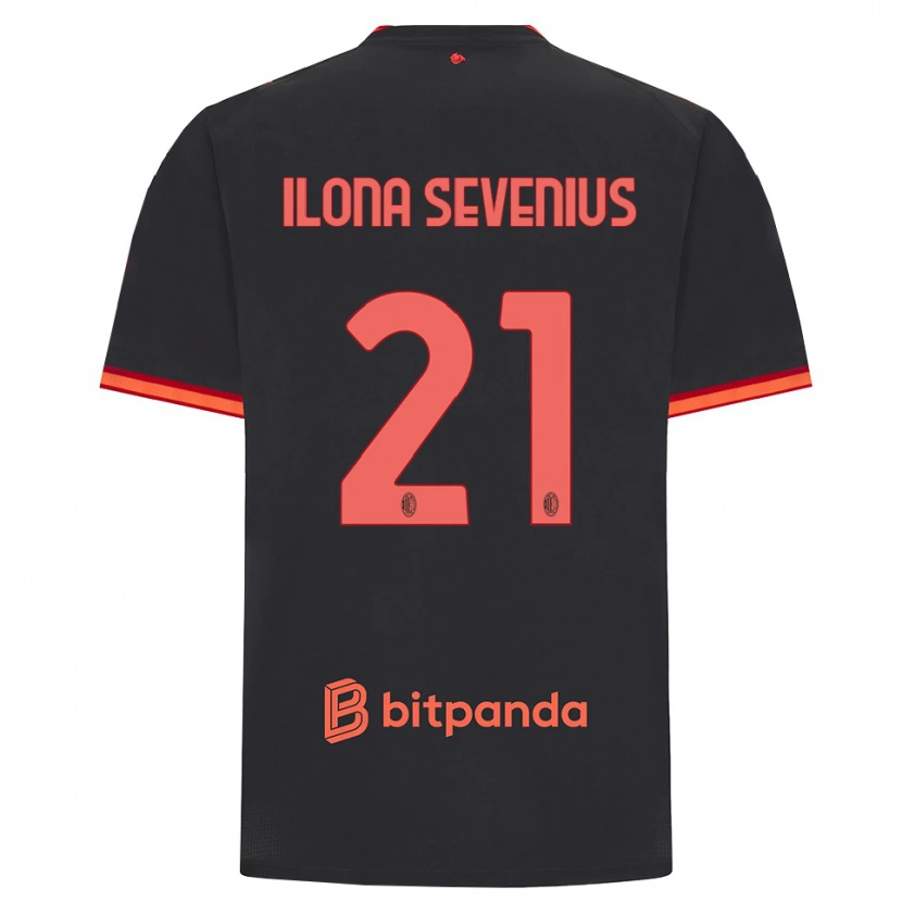 Danxen Mujer Camiseta Oona Ilona Sevenius #21 Rojo Negro Equipación Tercera 2026/27 La Camisa México