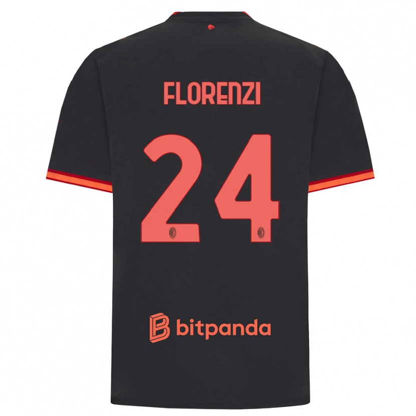 Danxen Mujer Camiseta Alessandro Florenzi #24 Rojo Negro Equipación Tercera 2026/27 La Camisa México