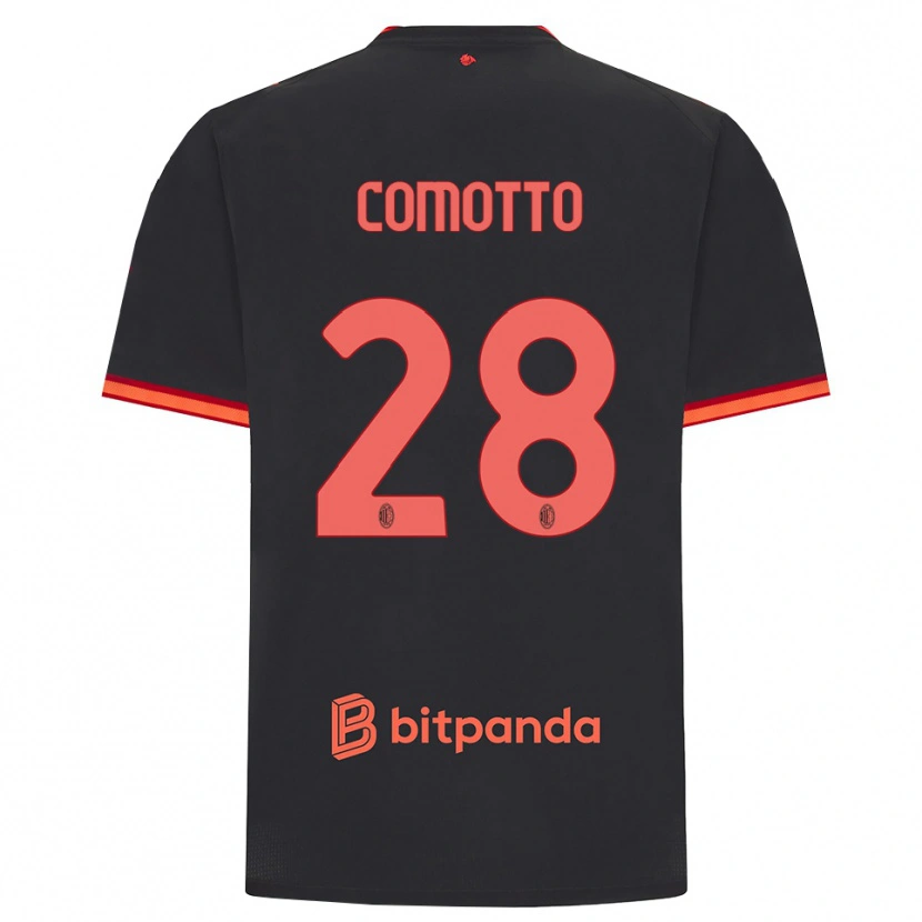 Danxen Mujer Camiseta Christian Comotto #28 Rojo Negro Equipación Tercera 2026/27 La Camisa México