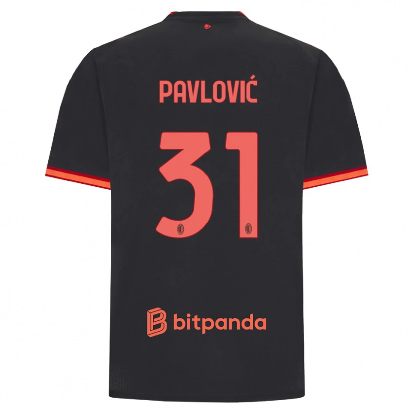 Danxen Mujer Camiseta Strahinja Pavlović #31 Rojo Negro Equipación Tercera 2026/27 La Camisa México