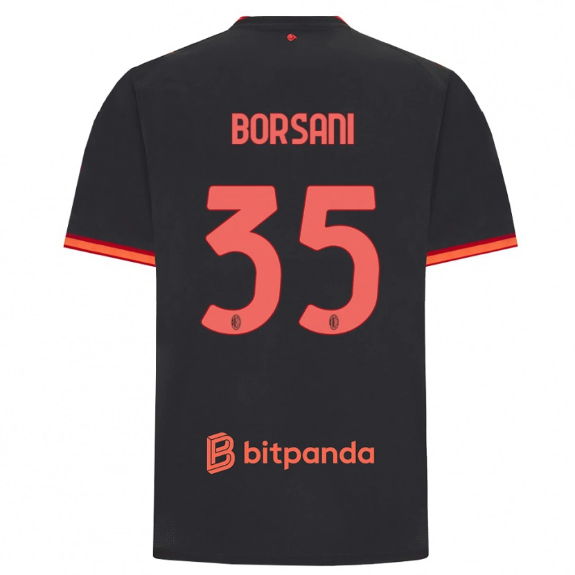 Danxen Mujer Camiseta Emanuele Borsani #35 Rojo Negro Equipación Tercera 2026/27 La Camisa México