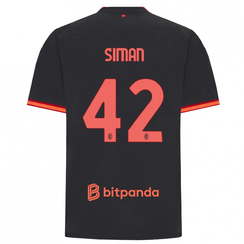 Danxen Mujer Camiseta Alexandru Șiman #42 Rojo Negro Equipación Tercera 2026/27 La Camisa México