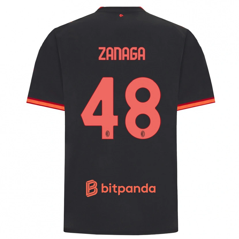 Danxen Mujer Camiseta Edoardo Zanaga #48 Rojo Negro Equipación Tercera 2026/27 La Camisa México