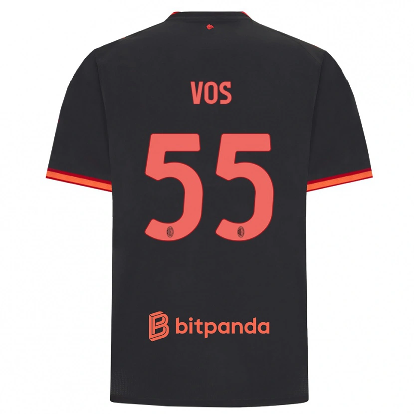 Danxen Mujer Camiseta Silvano Vos #55 Rojo Negro Equipación Tercera 2026/27 La Camisa México