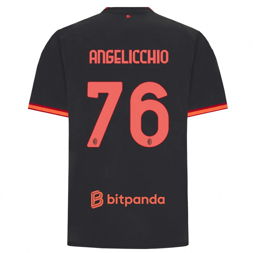 Danxen Mujer Camiseta Mattia Angelicchio #76 Rojo Negro Equipación Tercera 2026/27 La Camisa México
