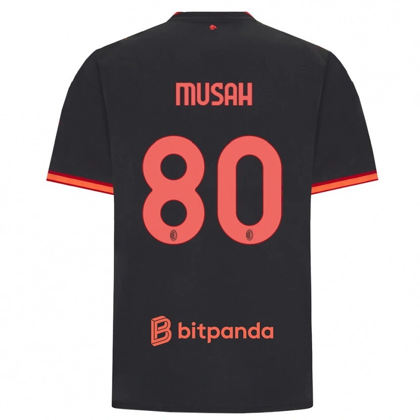 Danxen Mujer Camiseta Yunus Musah #80 Rojo Negro Equipación Tercera 2026/27 La Camisa México