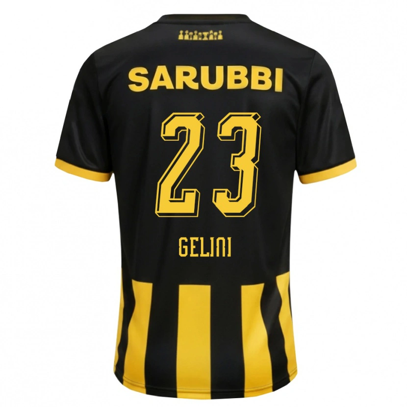 Danxen Niño Camiseta Gonzalo Gelini #23 Negro Amarillo 1ª Equipación 2026/27 La Camisa México