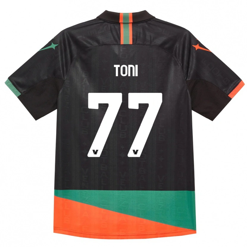 Danxen Niño Camiseta Toni Fernández #77 Negro Naranja Verde 1ª Equipación 2026/27 La Camisa México
