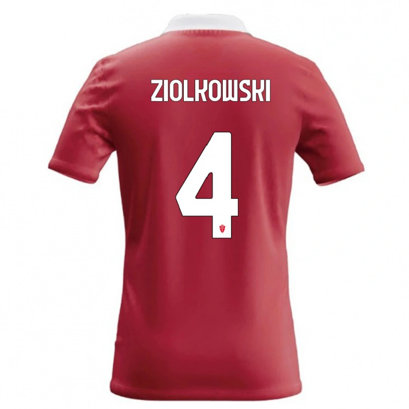 Danxen Niño Camiseta Jan Ziolkowski #4 Rojo Blanco 1ª Equipación 2026/27 La Camisa México