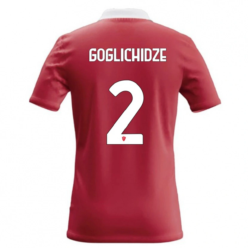 Danxen Niño Camiseta Saba Goglichidze #2 Rojo Blanco 1ª Equipación 2026/27 La Camisa México