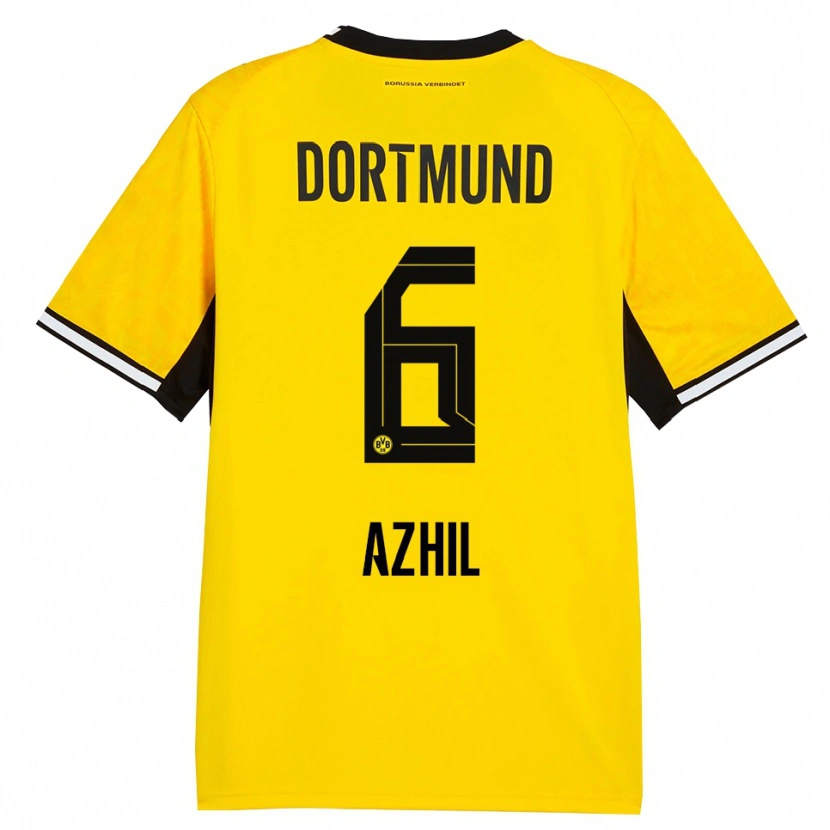 Danxen Niño Camiseta Ayman Azhil #6 Amarillo Negro Blanco 1ª Equipación 2026/27 La Camisa México
