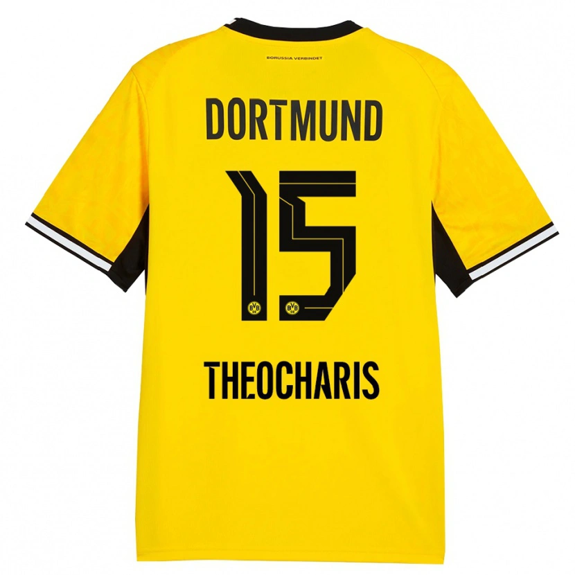 Danxen Niño Camiseta Elefterios Theocharis #15 Amarillo Negro Blanco 1ª Equipación 2026/27 La Camisa México