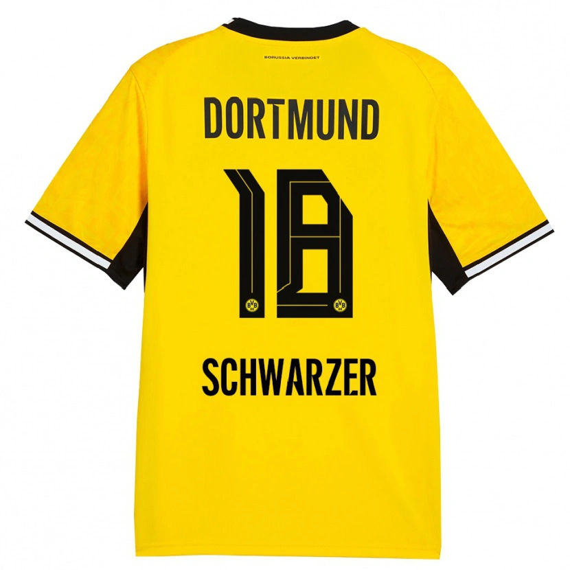 Danxen Niño Camiseta Jonas Schwarzer #18 Amarillo Negro Blanco 1ª Equipación 2026/27 La Camisa México