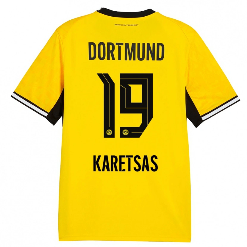 Danxen Niño Camiseta Konstantinos Karetsas #19 Amarillo Negro Blanco 1ª Equipación 2026/27 La Camisa México