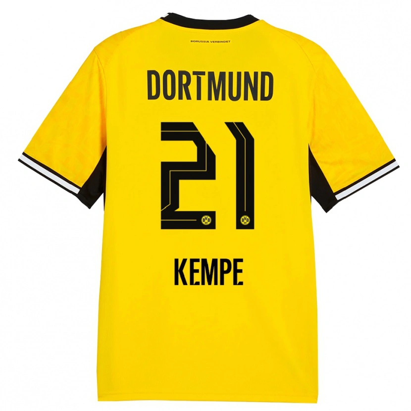Danxen Niño Camiseta Frederike Kempe #21 Amarillo Negro Blanco 1ª Equipación 2026/27 La Camisa México