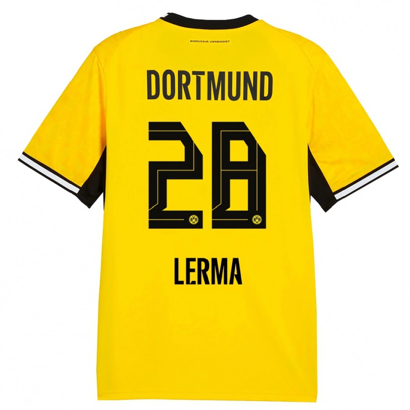 Danxen Niño Camiseta Justin Lerma #28 Amarillo Negro Blanco 1ª Equipación 2026/27 La Camisa México