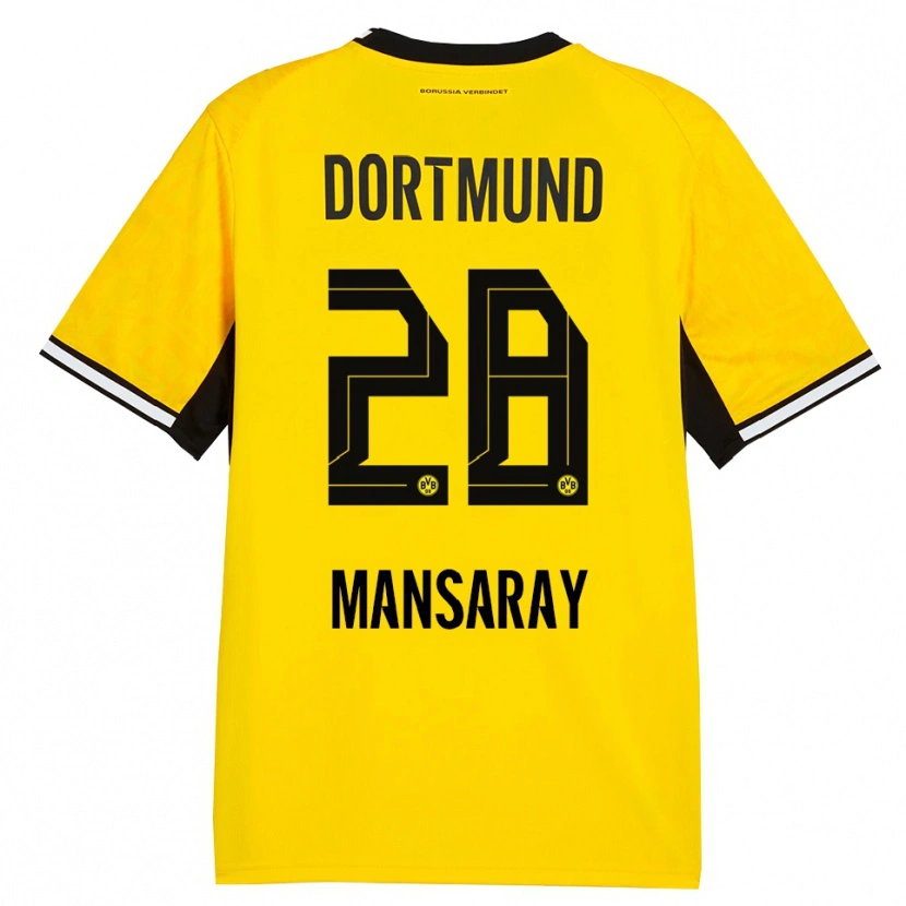 Danxen Niño Camiseta Ismael Mansaray #28 Amarillo Negro Blanco 1ª Equipación 2026/27 La Camisa México