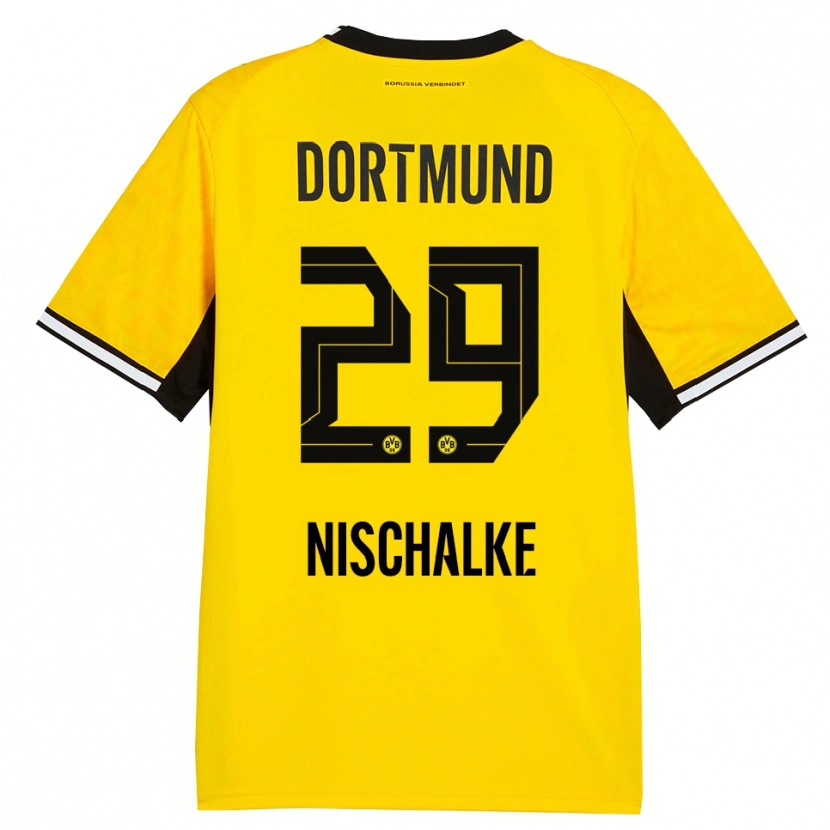 Danxen Niño Camiseta Jermain Nischalke #29 Amarillo Negro Blanco 1ª Equipación 2026/27 La Camisa México
