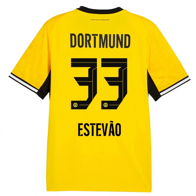 Danxen Niño Camiseta Tiago Estevão #33 Amarillo Negro Blanco 1ª Equipación 2026/27 La Camisa México
