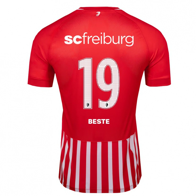 Danxen Niño Camiseta Niklas Beste #19 Rojo Blanco Negro 1ª Equipación 2026/27 La Camisa México