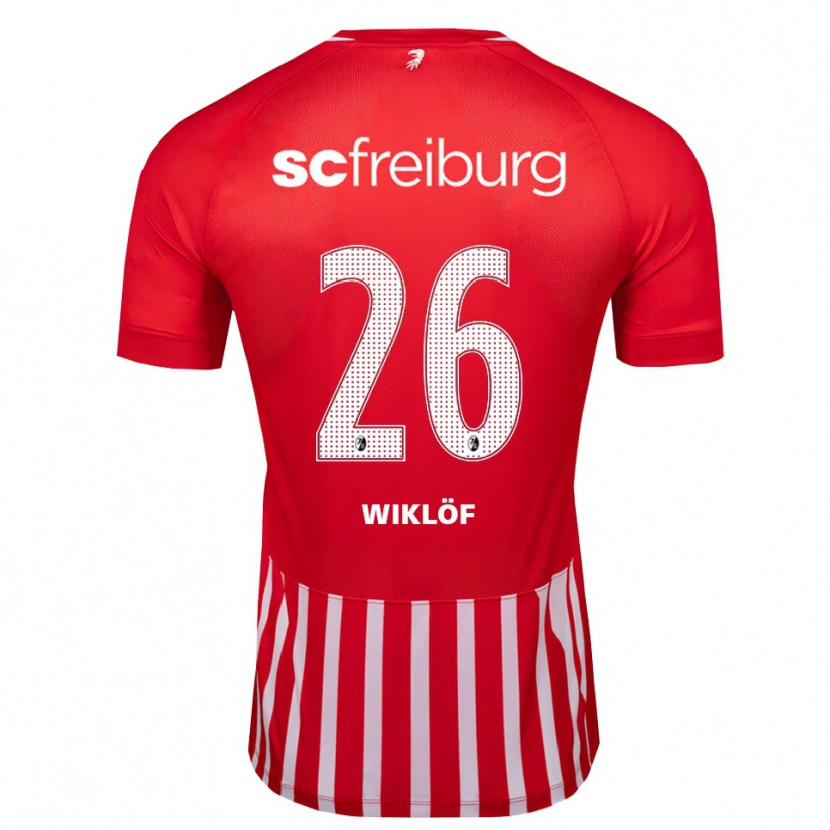 Danxen Niño Camiseta Oscar Wiklöf #26 Rojo Blanco Negro 1ª Equipación 2026/27 La Camisa México