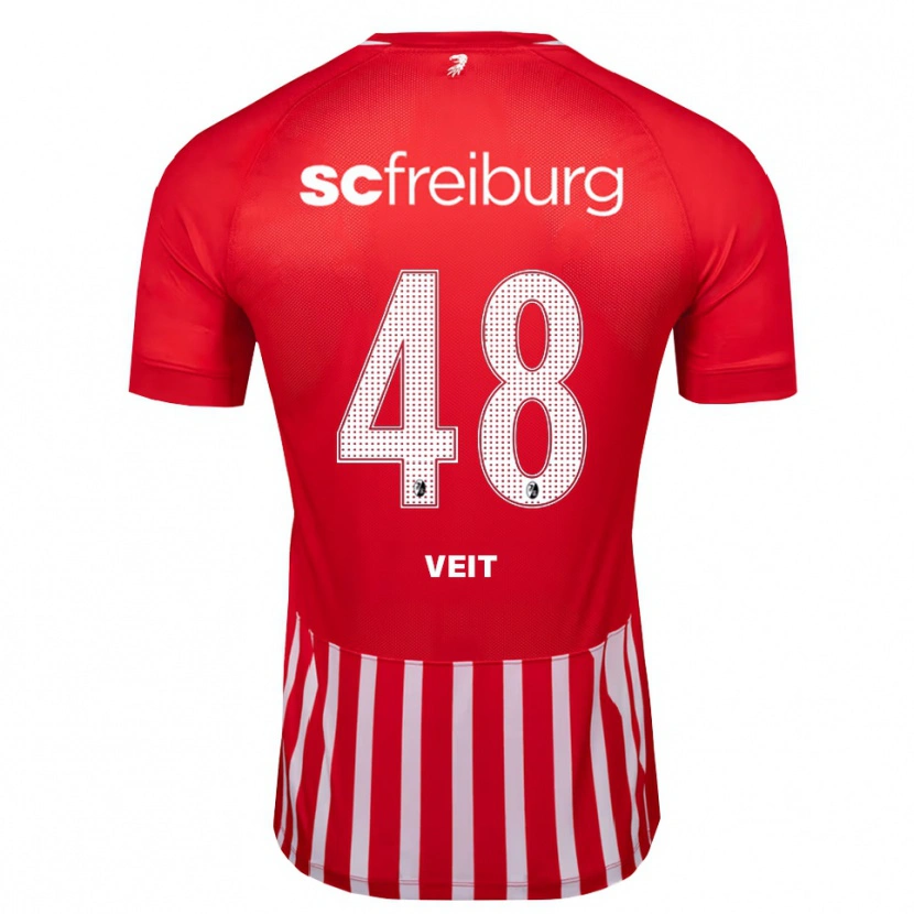 Danxen Niño Camiseta Jannik Veit #48 Rojo Blanco Negro 1ª Equipación 2026/27 La Camisa México