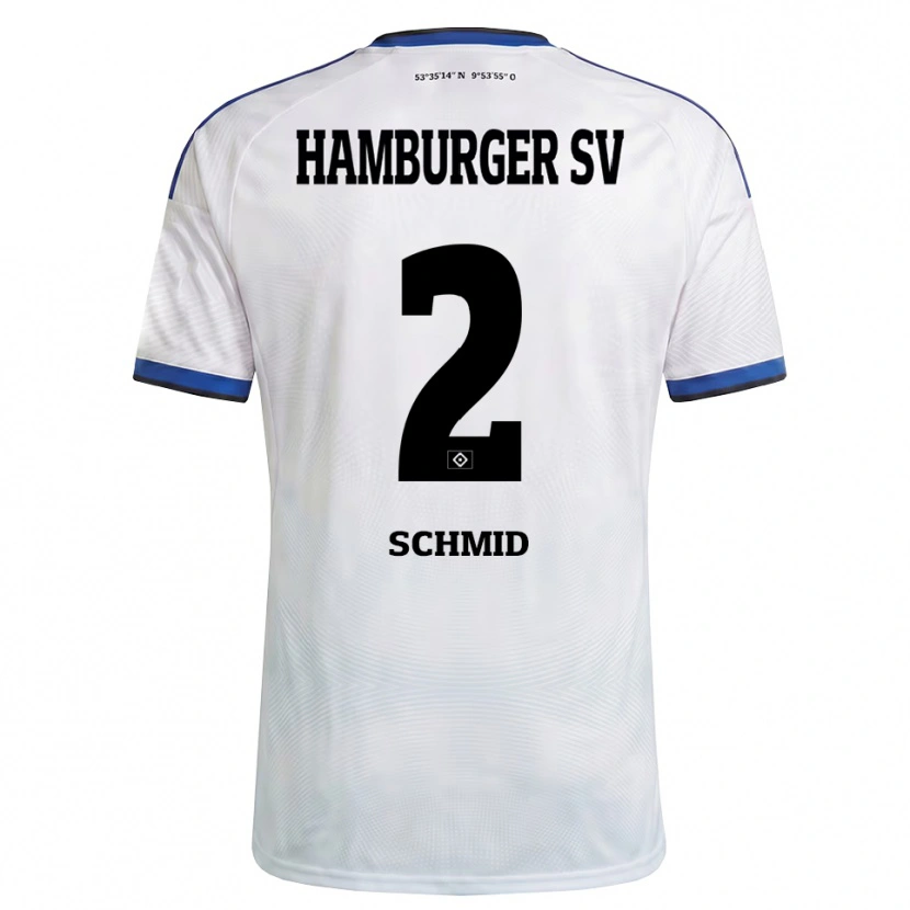 Danxen Niño Camiseta Maximilian Schmid #2 Blanco Negro Azul 1ª Equipación 2026/27 La Camisa México