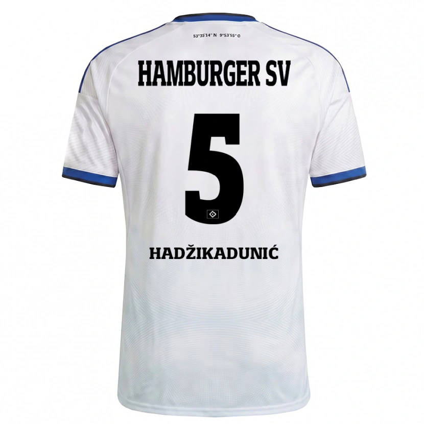 Danxen Niño Camiseta Dennis Hadzikadunic #5 Blanco Negro Azul 1ª Equipación 2026/27 La Camisa México