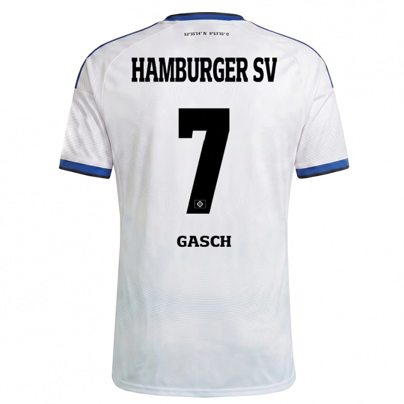 Danxen Niño Camiseta Anton Gasch #7 Blanco Negro Azul 1ª Equipación 2026/27 La Camisa México