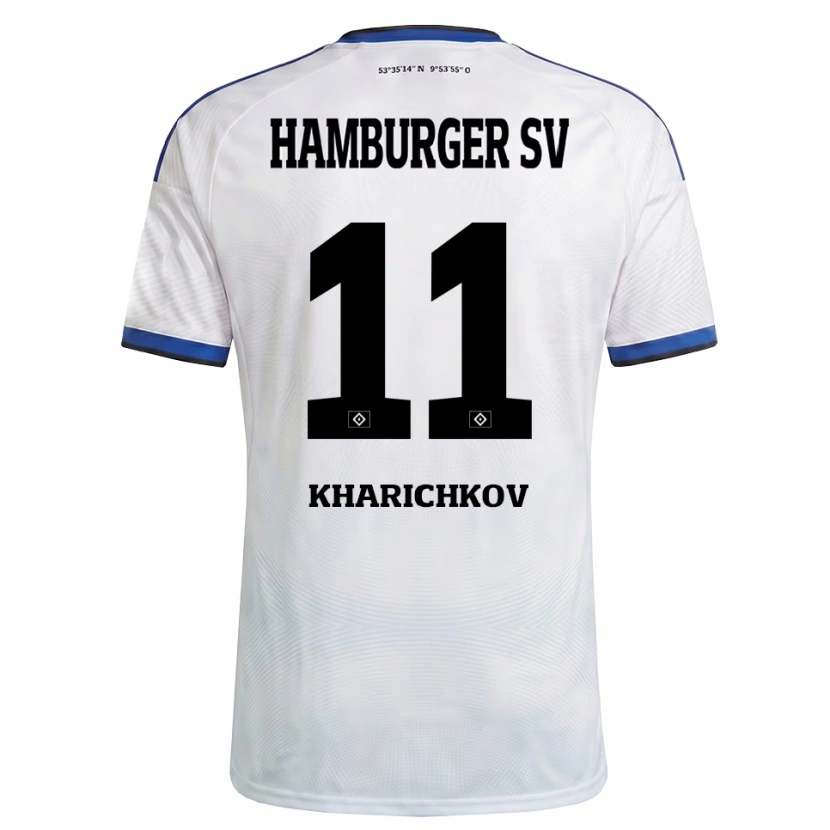 Danxen Niño Camiseta Valentyn Kharichkov #11 Blanco Negro Azul 1ª Equipación 2026/27 La Camisa México