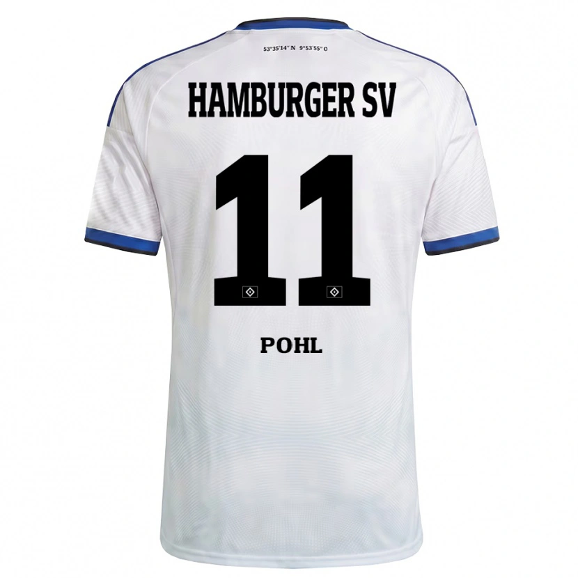 Danxen Niño Camiseta Jannik Pohl #11 Blanco Negro Azul 1ª Equipación 2026/27 La Camisa México