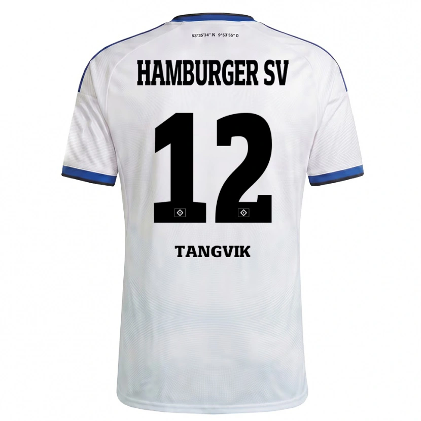 Danxen Niño Camiseta Sander Tangvik #12 Blanco Negro Azul 1ª Equipación 2026/27 La Camisa México