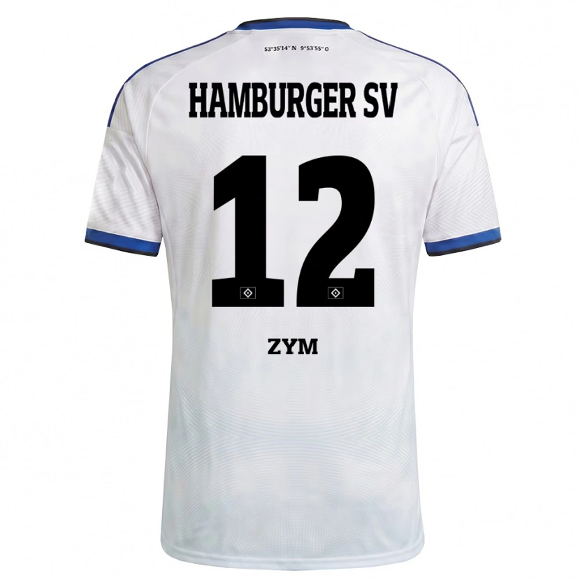 Danxen Niño Camiseta Marcel Zym #12 Blanco Negro Azul 1ª Equipación 2026/27 La Camisa México