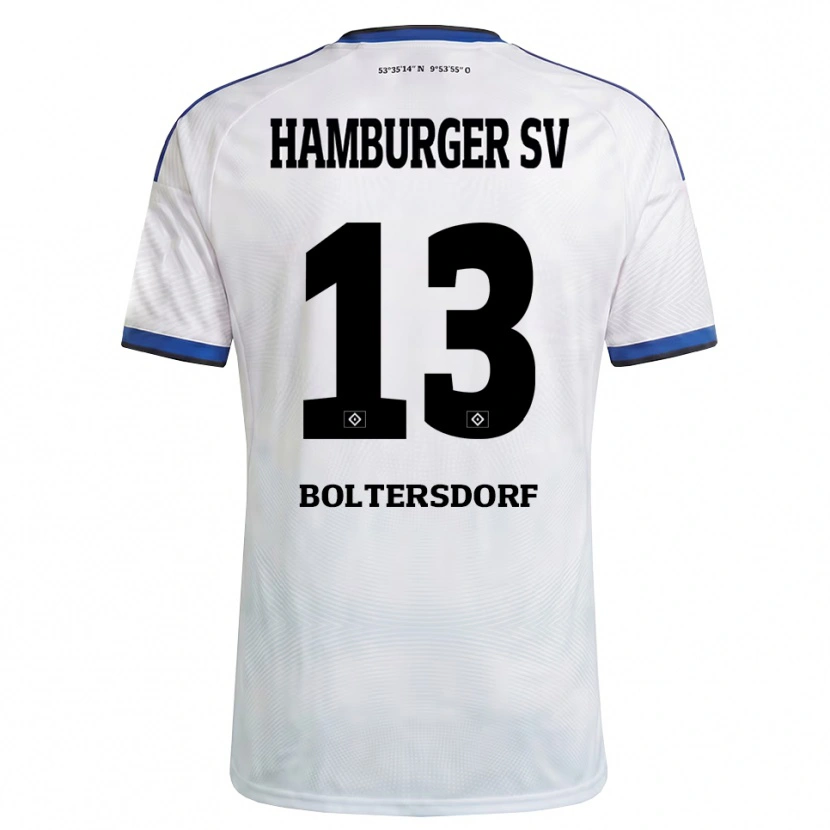Danxen Niño Camiseta Sebastian Boltersdorf #13 Blanco Negro Azul 1ª Equipación 2026/27 La Camisa México