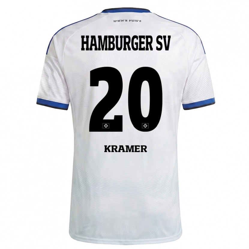 Danxen Niño Camiseta Timon Kramer #20 Blanco Negro Azul 1ª Equipación 2026/27 La Camisa México