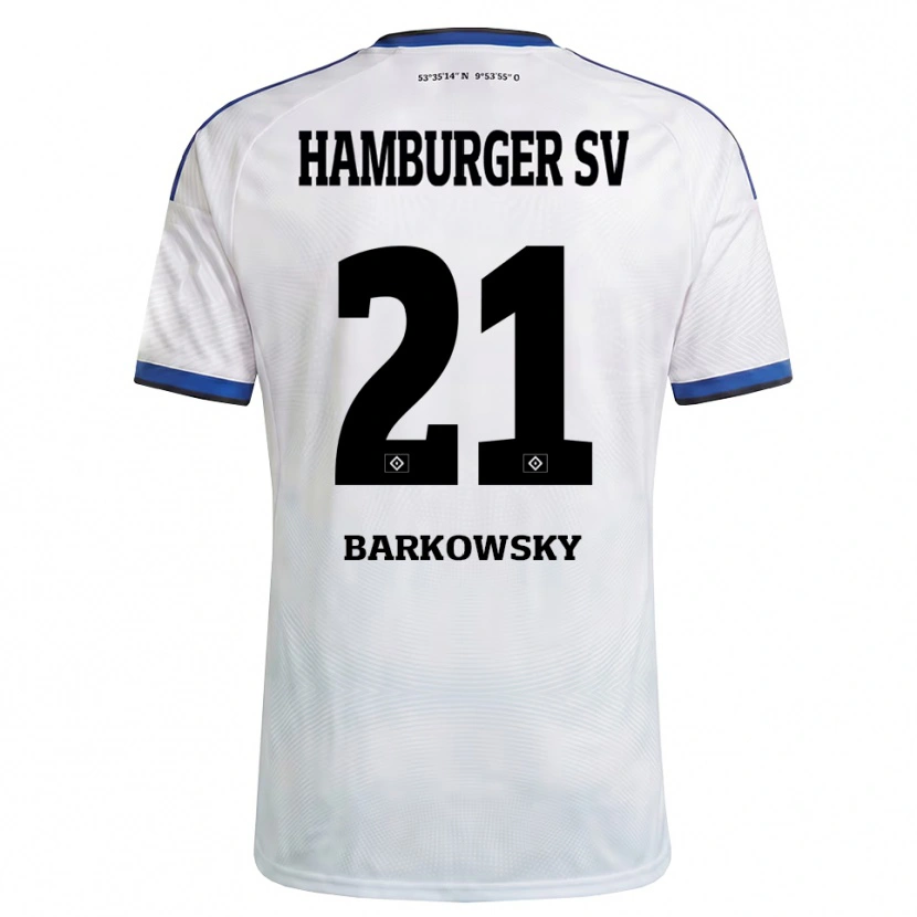 Danxen Niño Camiseta Finn Barkowsky #21 Blanco Negro Azul 1ª Equipación 2026/27 La Camisa México