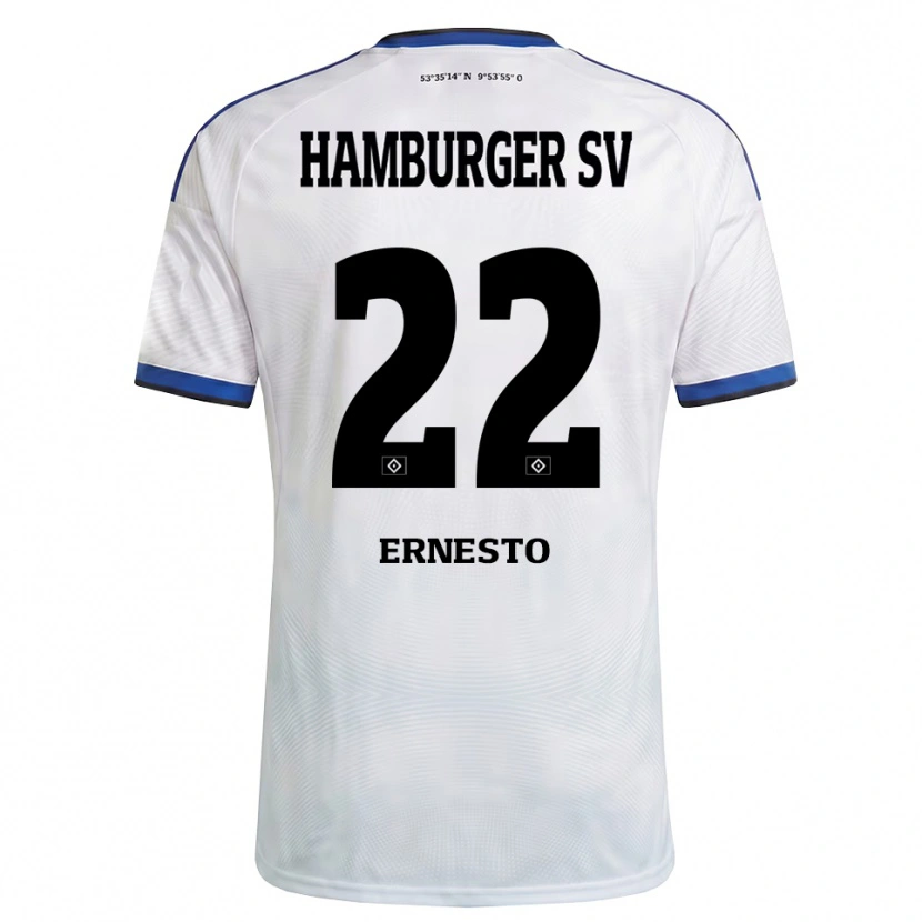 Danxen Niño Camiseta Jorge Ernesto #22 Blanco Negro Azul 1ª Equipación 2026/27 La Camisa México