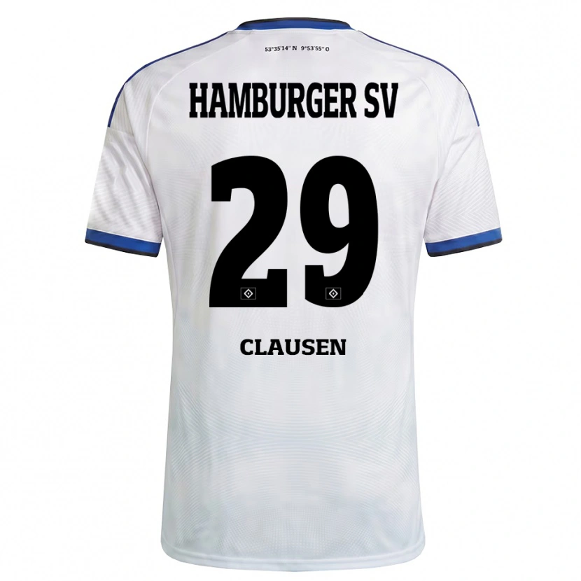 Danxen Niño Camiseta Lina Clausen #29 Blanco Negro Azul 1ª Equipación 2026/27 La Camisa México