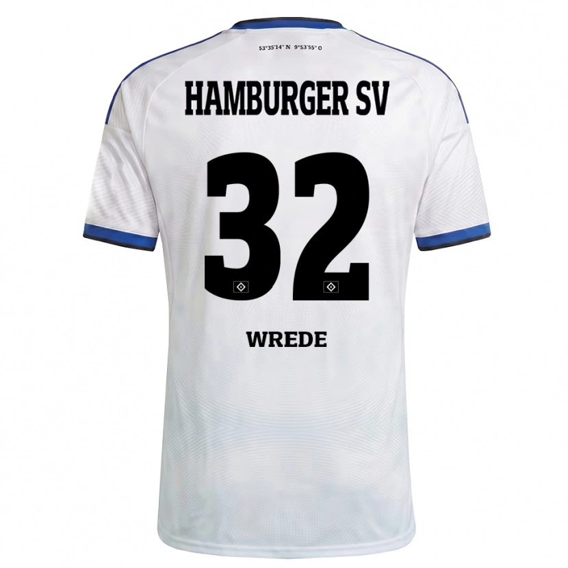 Danxen Niño Camiseta Lotta Wrede #32 Blanco Negro Azul 1ª Equipación 2026/27 La Camisa México