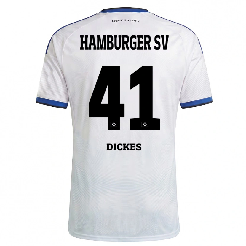 Danxen Niño Camiseta Fernando Dickes #41 Blanco Negro Azul 1ª Equipación 2026/27 La Camisa México