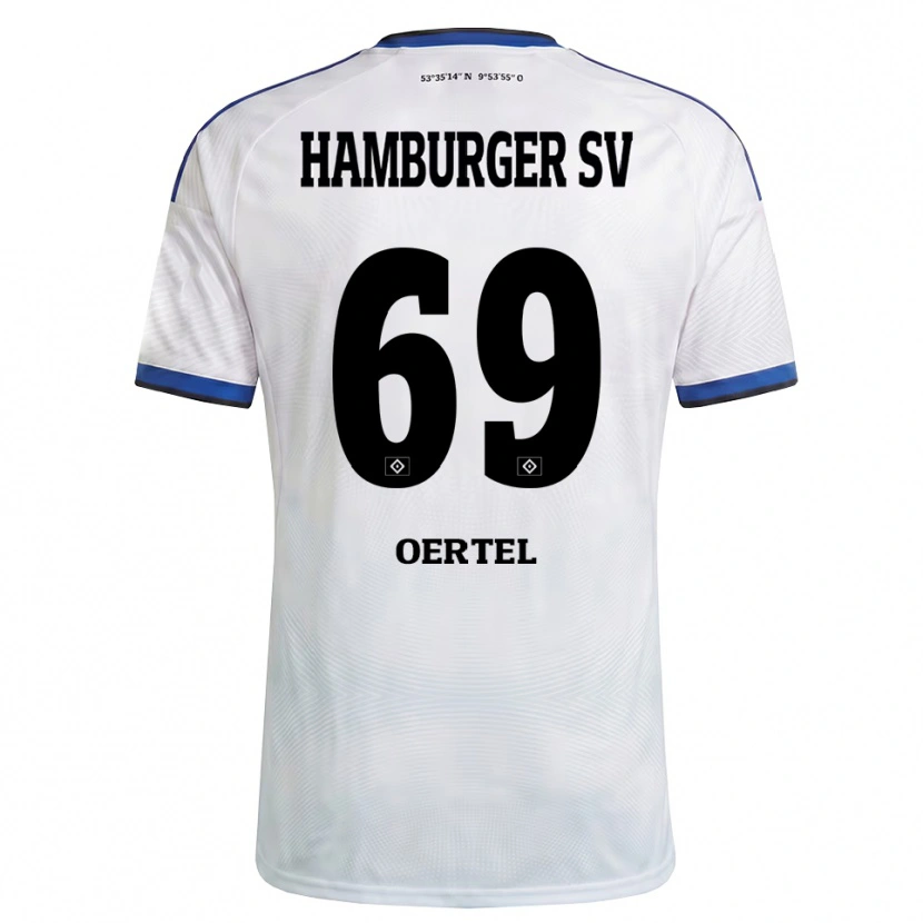Danxen Niño Camiseta Jan Oertel #69 Blanco Negro Azul 1ª Equipación 2026/27 La Camisa México
