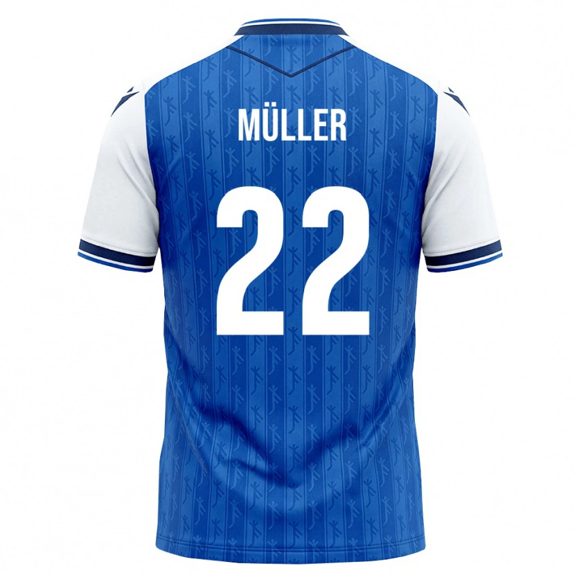Danxen Niño Camiseta Tim Müller #22 Azul Real Blanco 1ª Equipación 2026/27 La Camisa México