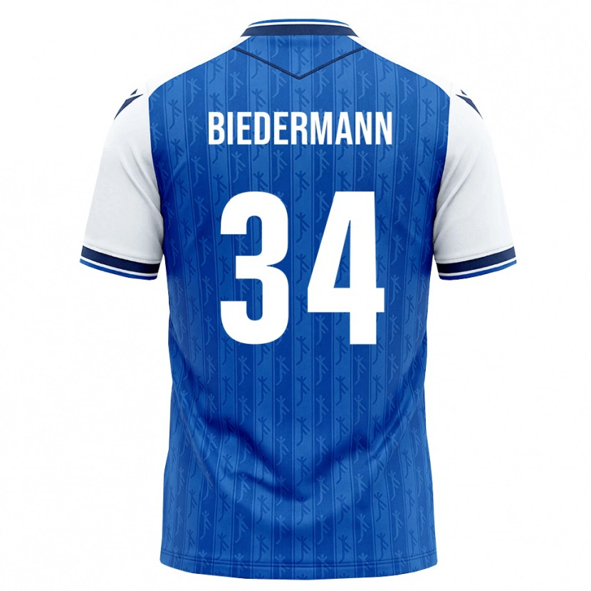 Danxen Niño Camiseta Nico Biedermann #34 Azul Real Blanco 1ª Equipación 2026/27 La Camisa México