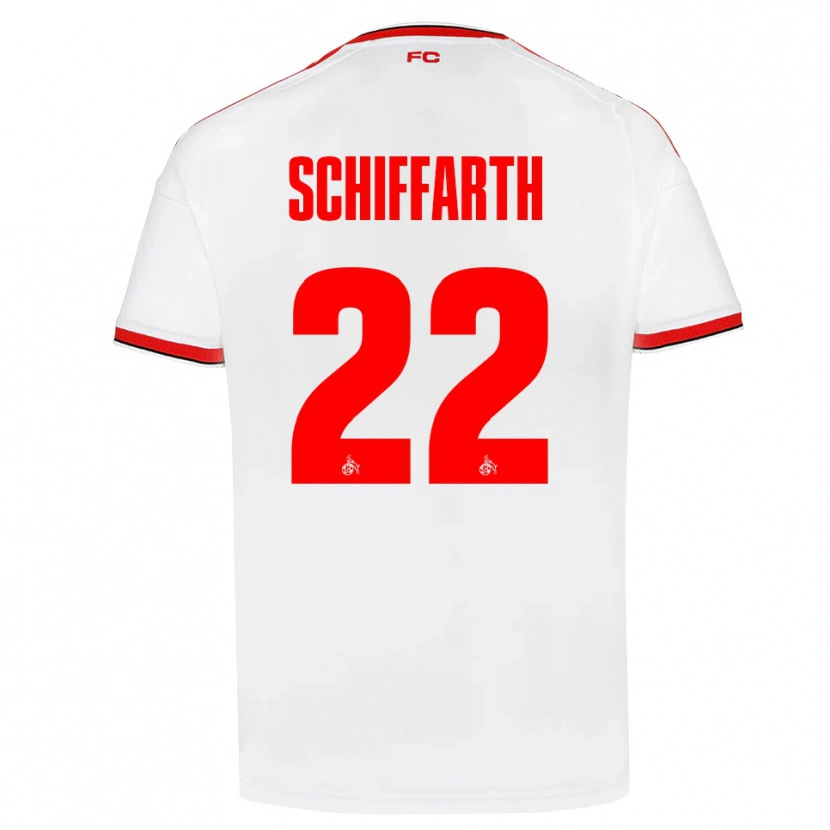 Danxen Niño Camiseta Julia Schiffarth #22 Blanco Rojo Negro 1ª Equipación 2026/27 La Camisa México