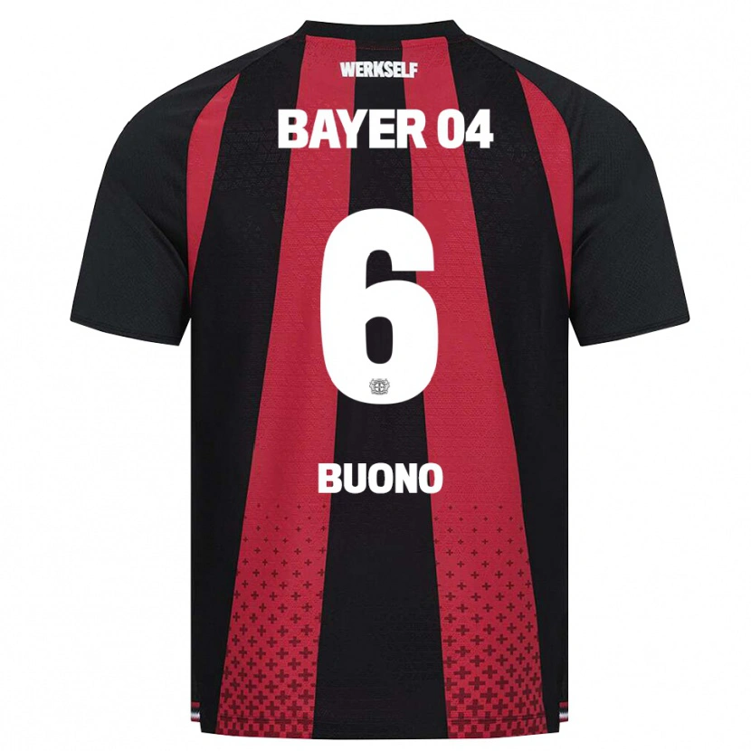 Danxen Niño Camiseta Francesco Buono #6 Negro Blanco Rojo 1ª Equipación 2026/27 La Camisa México